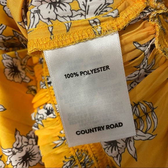 ❌SOLD❌ Country Road Midi Floral Ditsy Skirt Yellow Asymmetric Pleats Summer - Picture 7 of 9